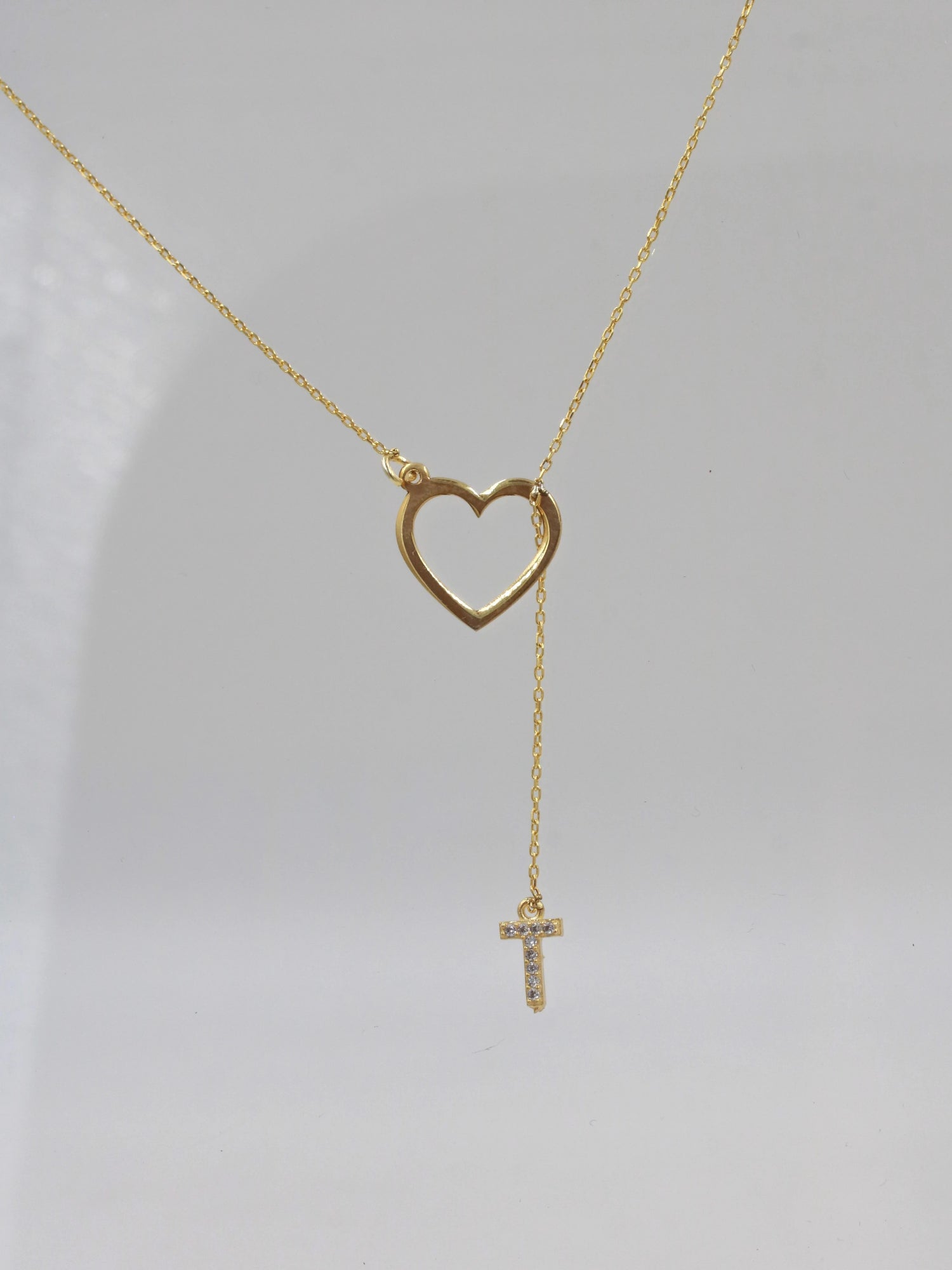 Letter Necklace Through The Heart 925 Silver