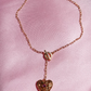 Heart Locket Necklace with Pink Gem