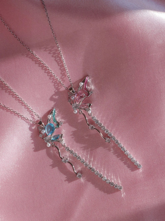 Half Wing Steel Necklace