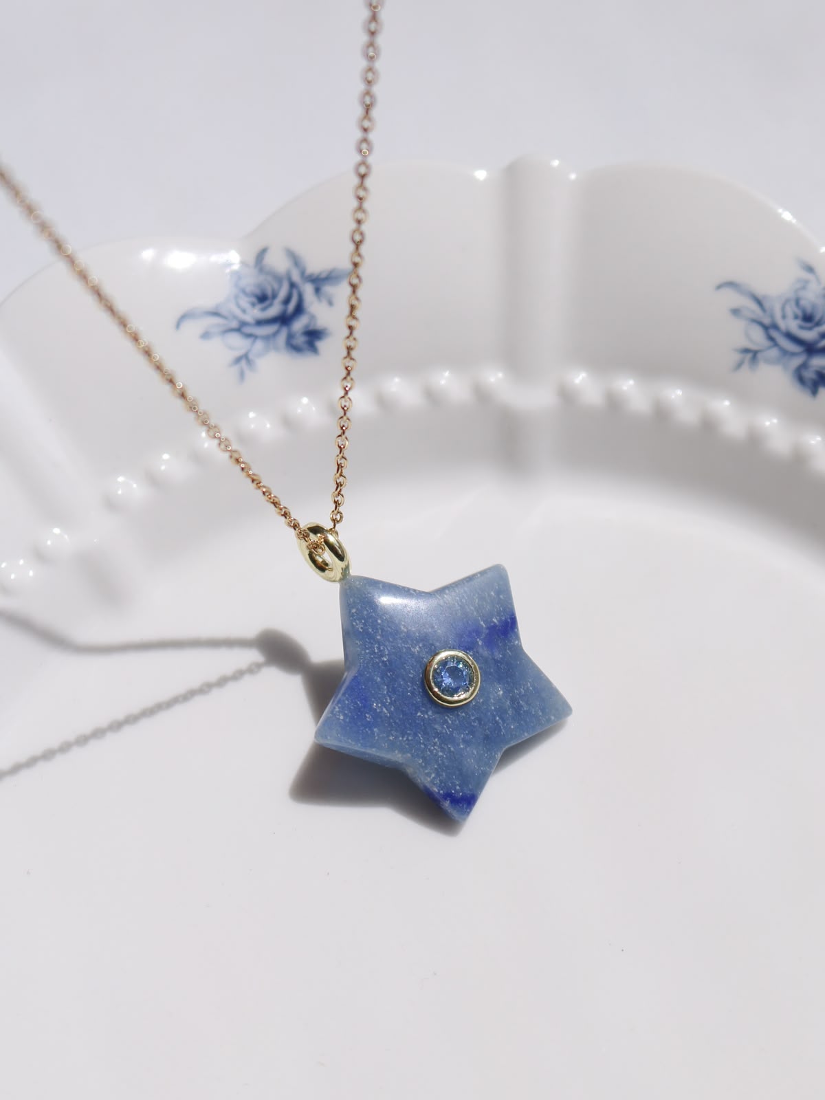 Blue Quartz Star Necklace