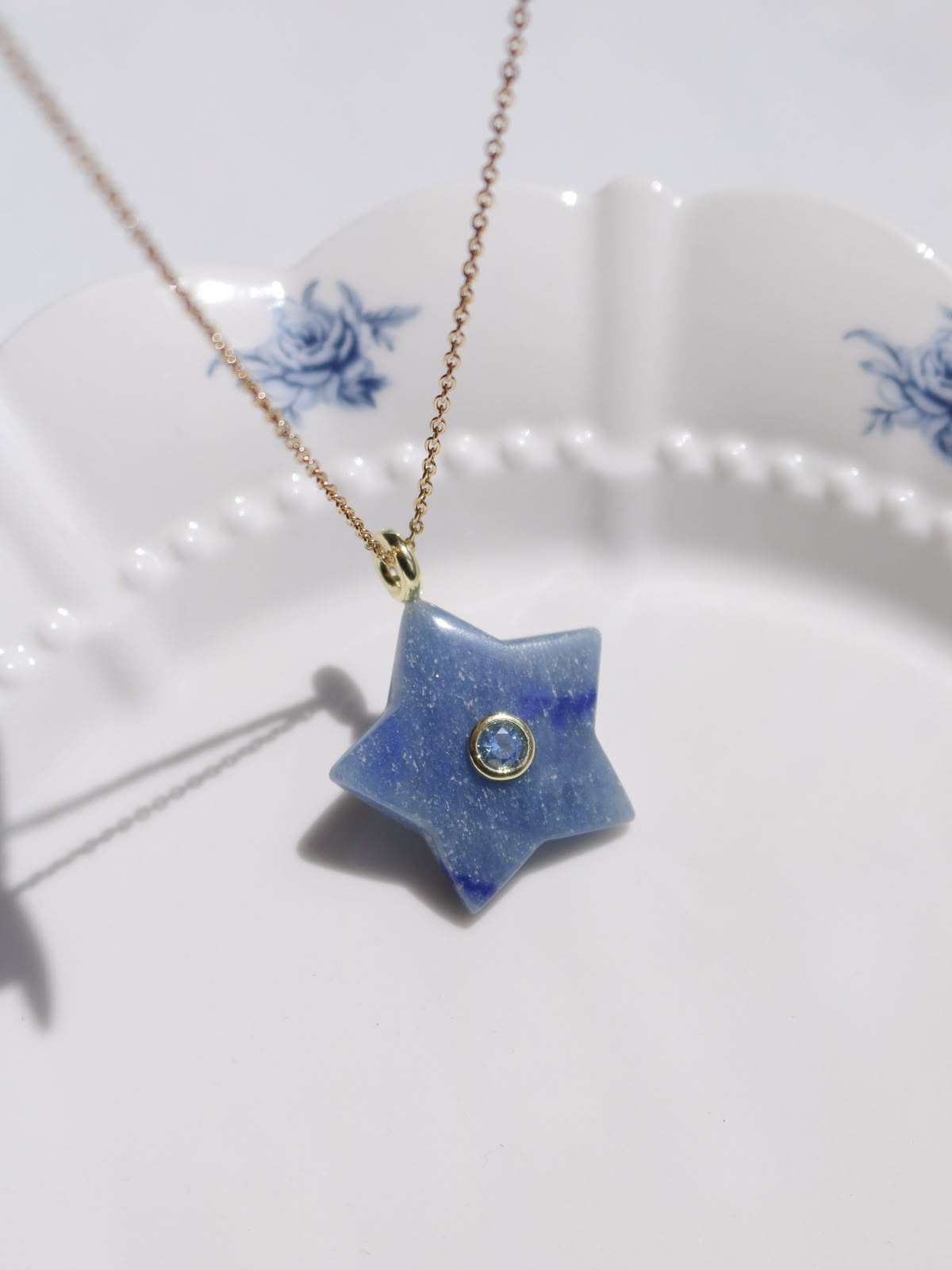 Blue Quartz Star Necklace