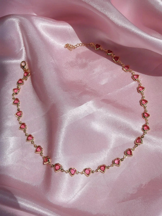 Pink Infinity Heart Necklace