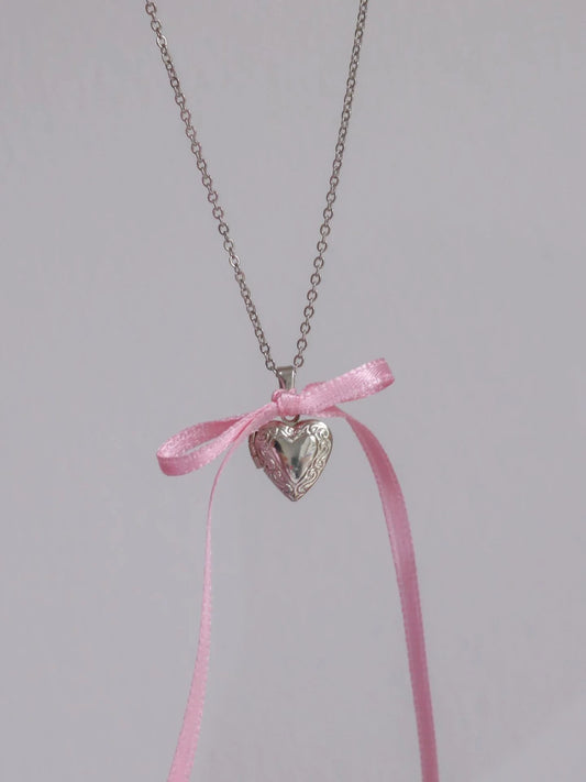 Love of Pink Locket Necklace, Coquette Necklace