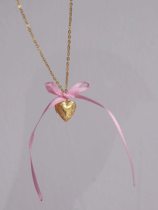 Love of Pink Locket Necklace, Coquette Necklace