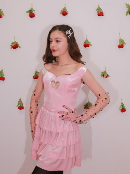 Reorah Couture | Romantic Pink Dress, Valentine Dress, 2 Pieces Dress