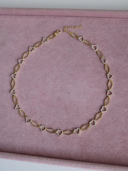 Prism Chain Heart 925 Silver Necklace