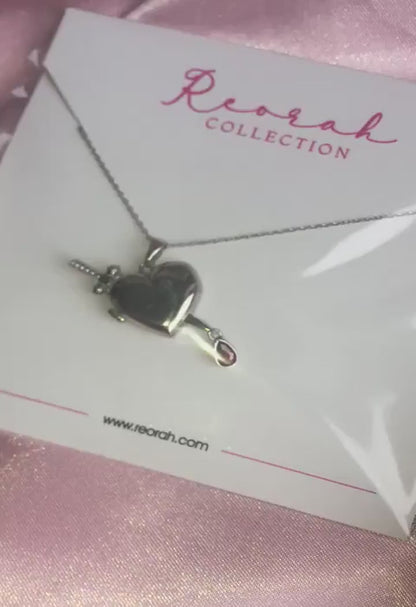 Bloody Heart Necklace, Heart and Sword Necklace, 925 Sterling Silver