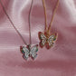 Rainbow Butterfly Necklace, 925 Sterling Silver