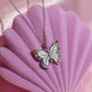 Rainbow Butterfly Necklace, 925 Sterling Silver