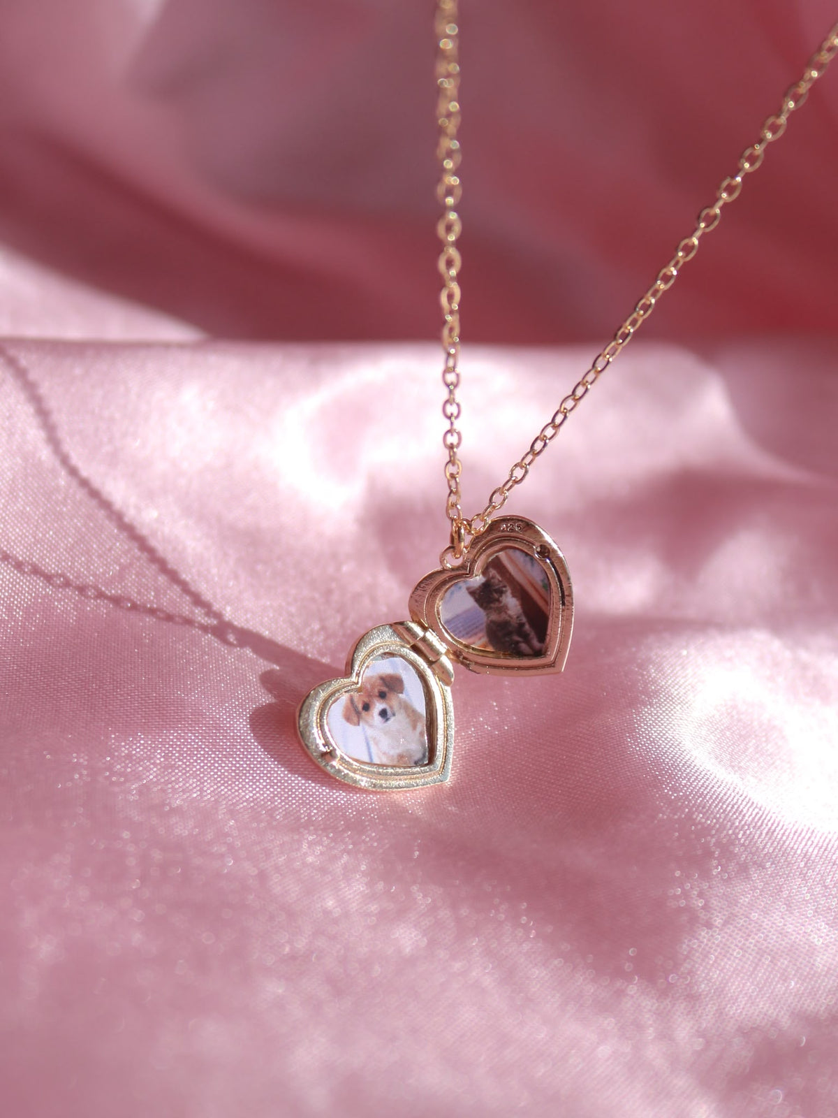 Rosé Heart Personalized Photo Locket Necklace