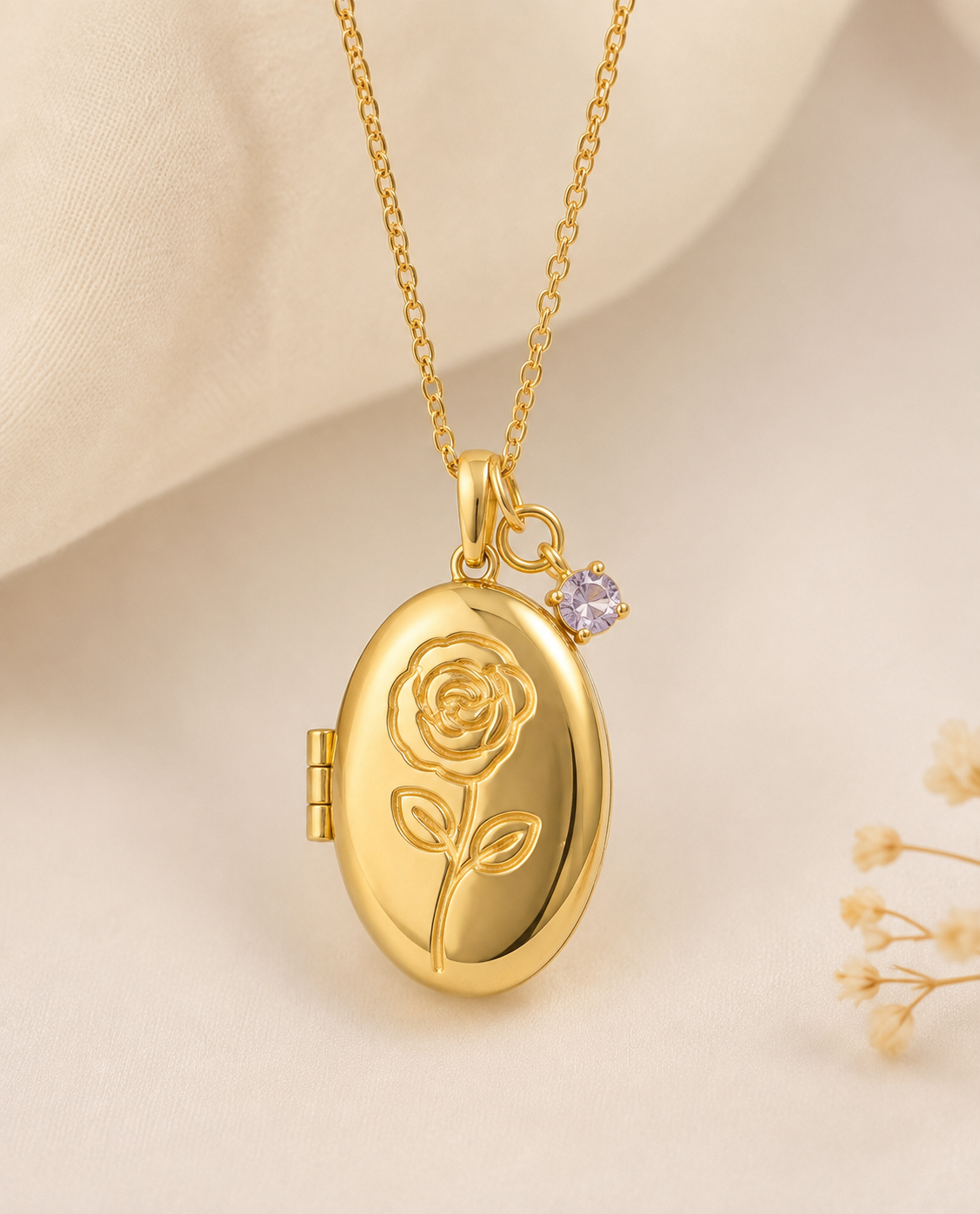 Rose 925 Sterling Silver Personalized Photo Locket Necklace