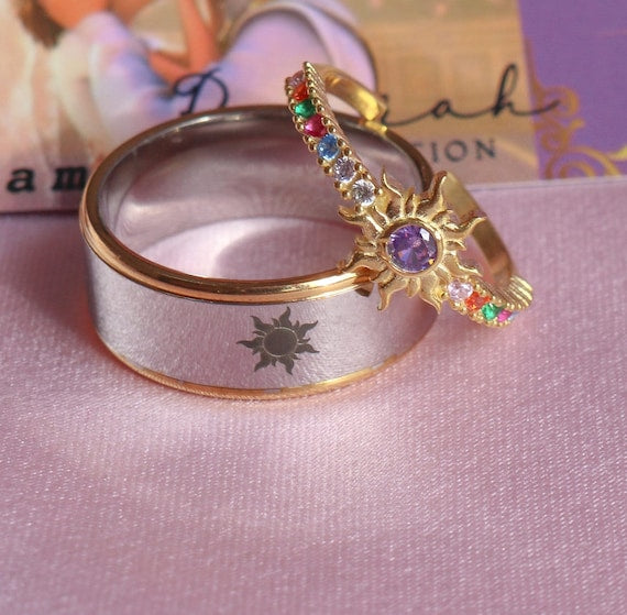 Rapunzel & Flynn Sun Couple Rings