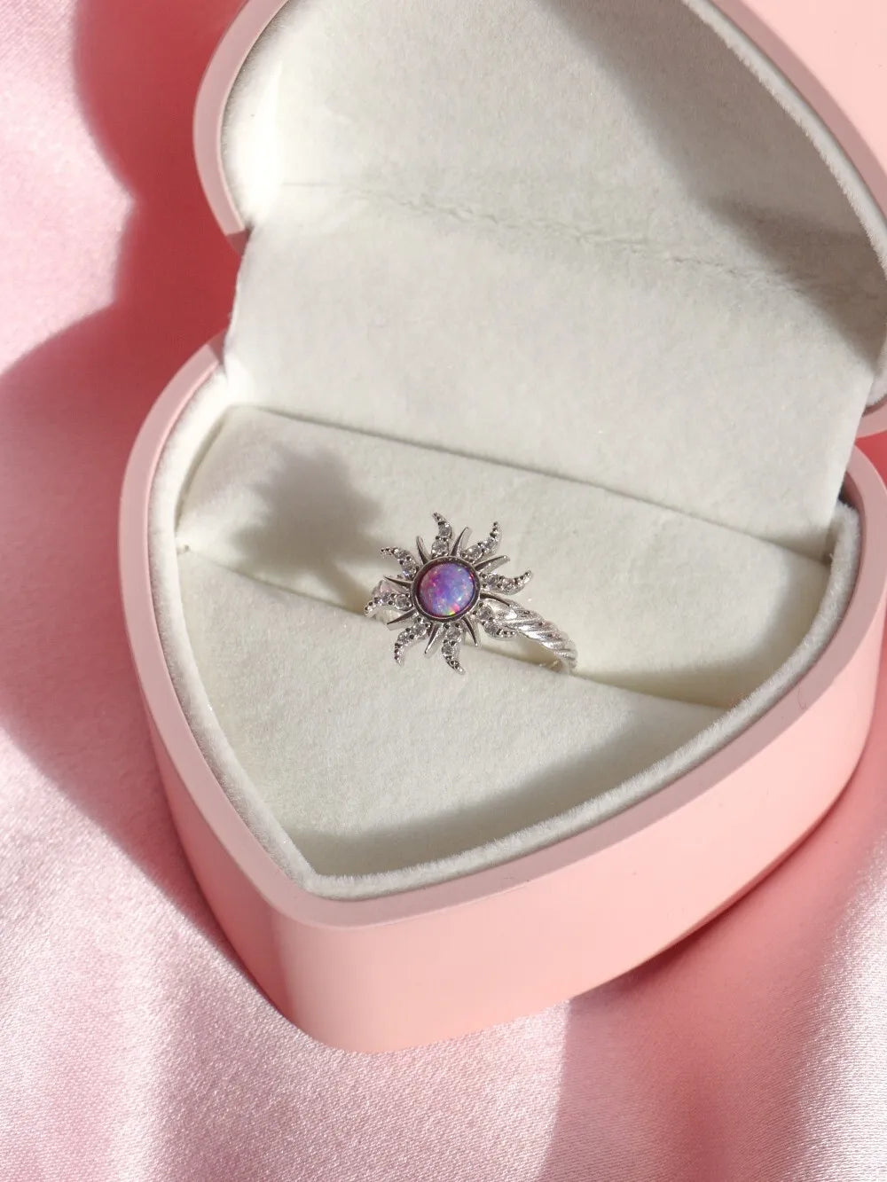 Rapunzel Sun Opal Ring 925 Sterling Silver