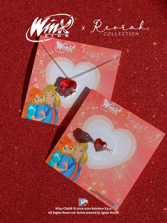 Winx Club® Pendant of Eraklyon Necklace and Ring Set, 925 Sterling Silver