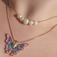 Fairy Elina Butterfly and Mermaid Pearl Necklace Set