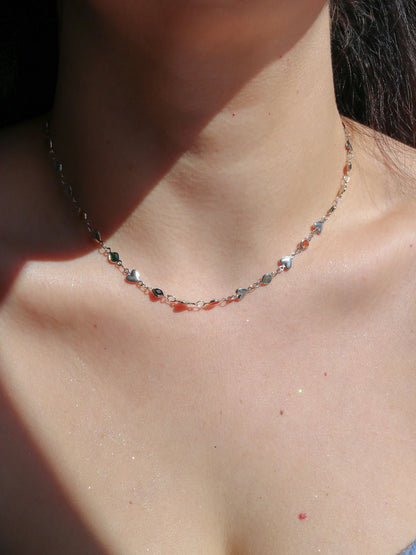 Colorful Heart Gems Necklace