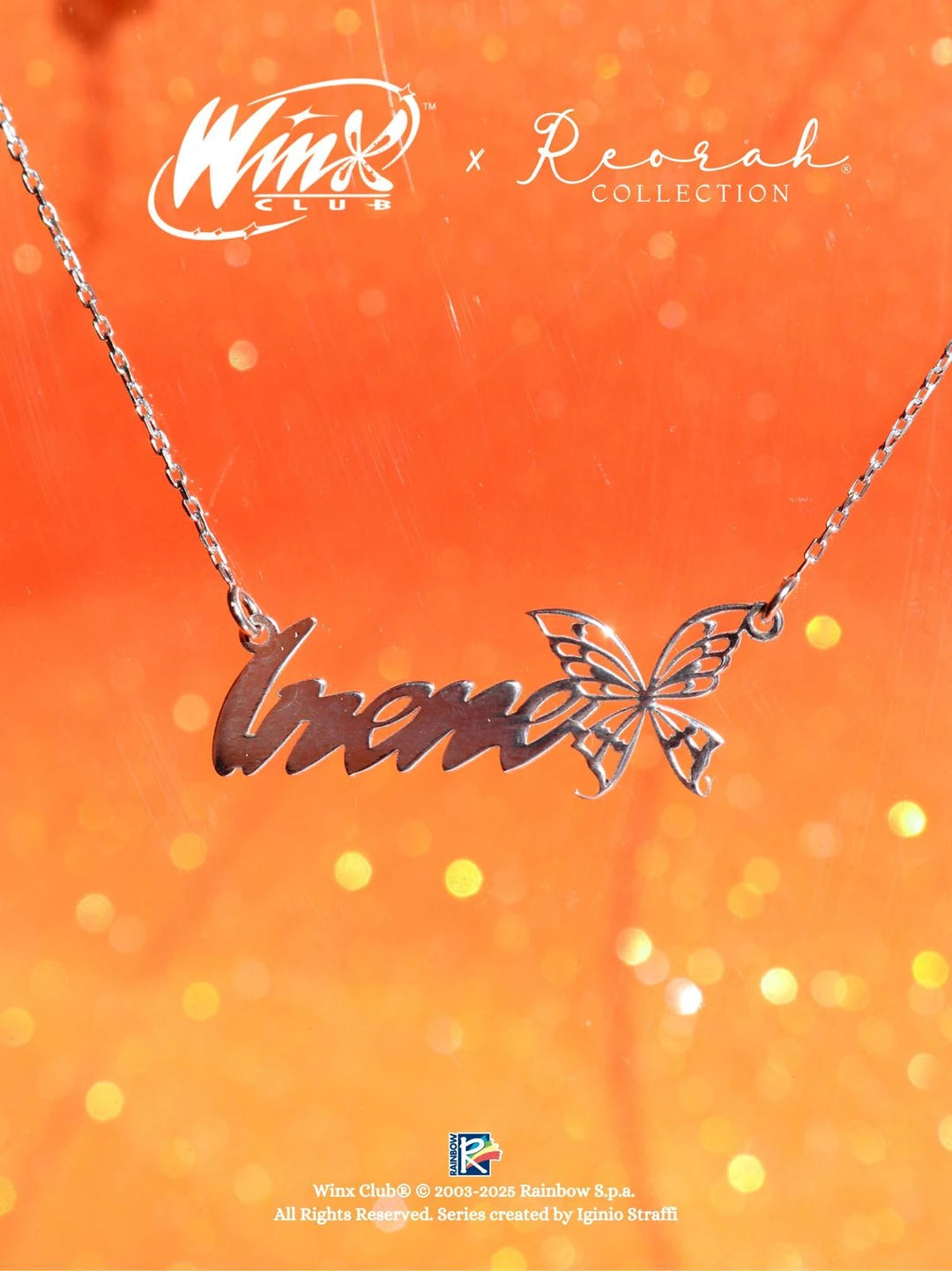 Winx Club® Stella Personalized 925 Silver Enchantix Wings Name Necklace