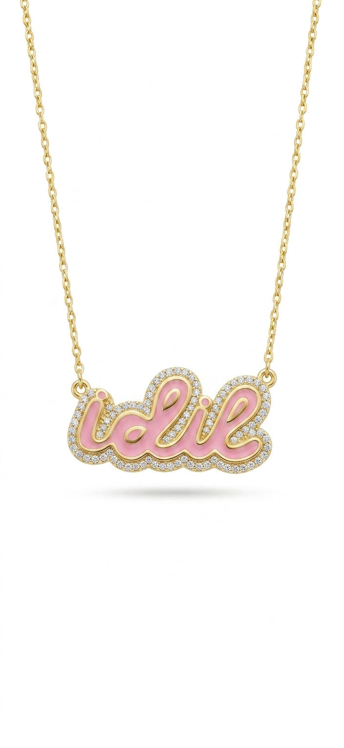 Name with Stones 925 Sterling Silver Necklace