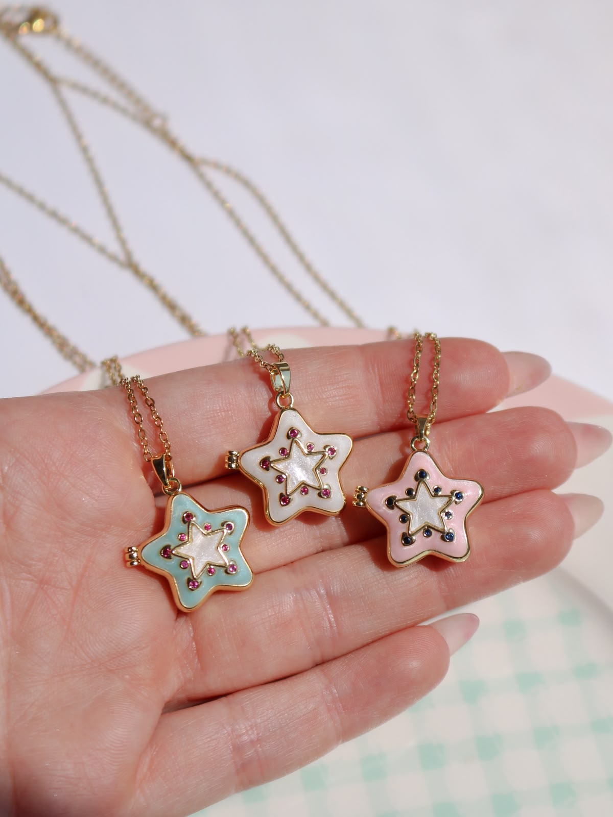 The Pastel Galaxy Kapaklı Personalized Photo Locket Necklace