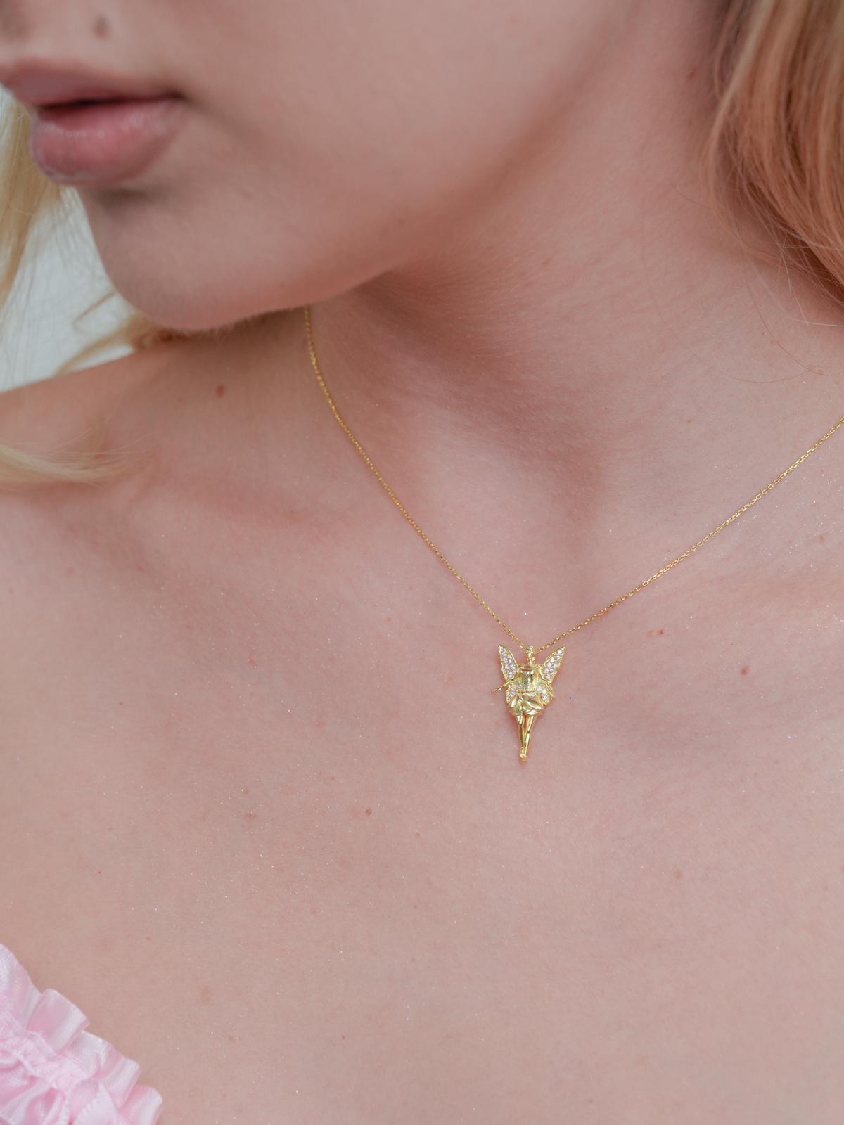 Fairy Elina Necklace, Mermaid Necklace, 925 Sterling Silver