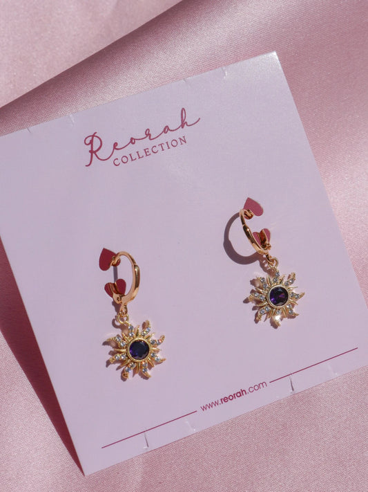 Rapunzel Minimal Purple Sun Earrings