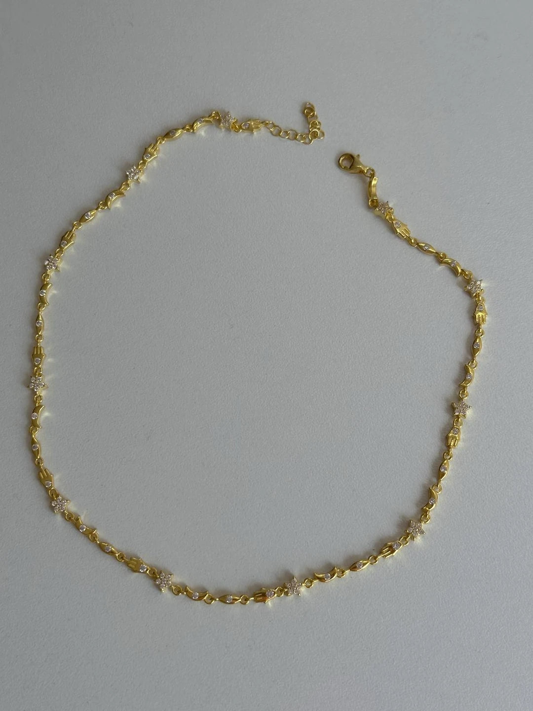 White Fatima's Starry Hand 925 Silver Necklace, 925 Sterling Silver