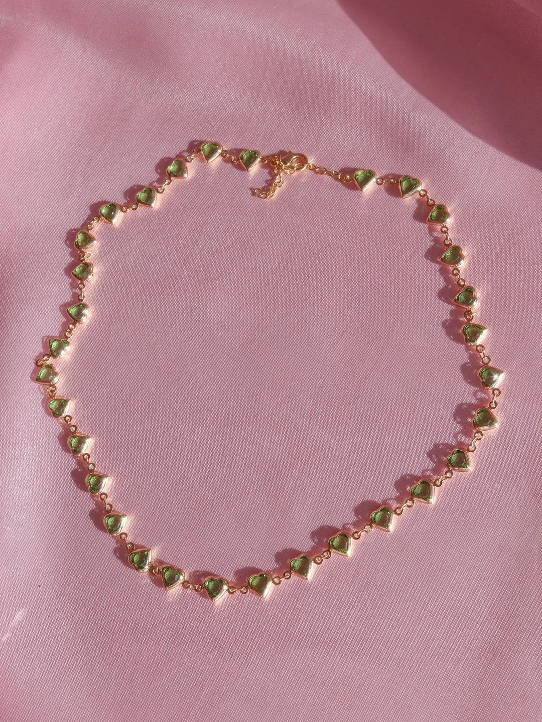 Green Infinity Heart Necklace