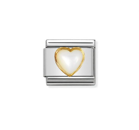 COMPOSABLE CLASSIC LINK HEART WHITE MOTHER OF PEARL