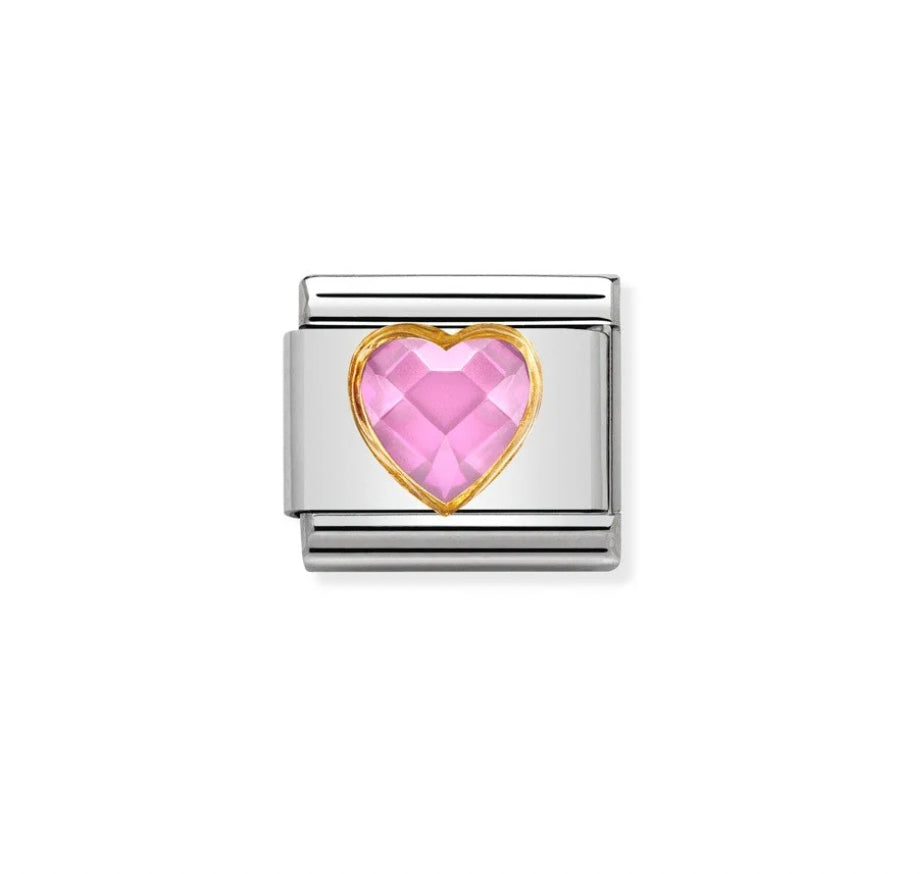 COMPOSABLE CLASSIC MULTIFACETED PINK HEART LINK