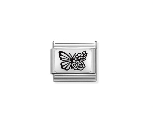 COMPOSABLE CLASSIC LINK, BUTTERFLY WITH FLOWERS