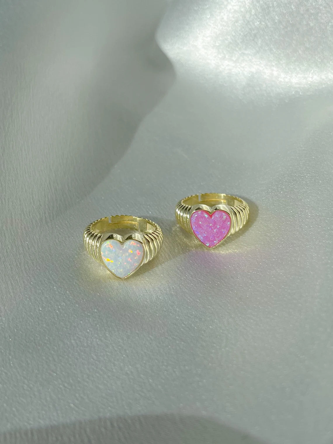 Opal Heart Ring Sterling Silver 925