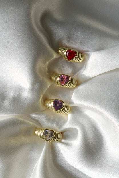 Lovely Heart Zirconia 925 Silver Ring