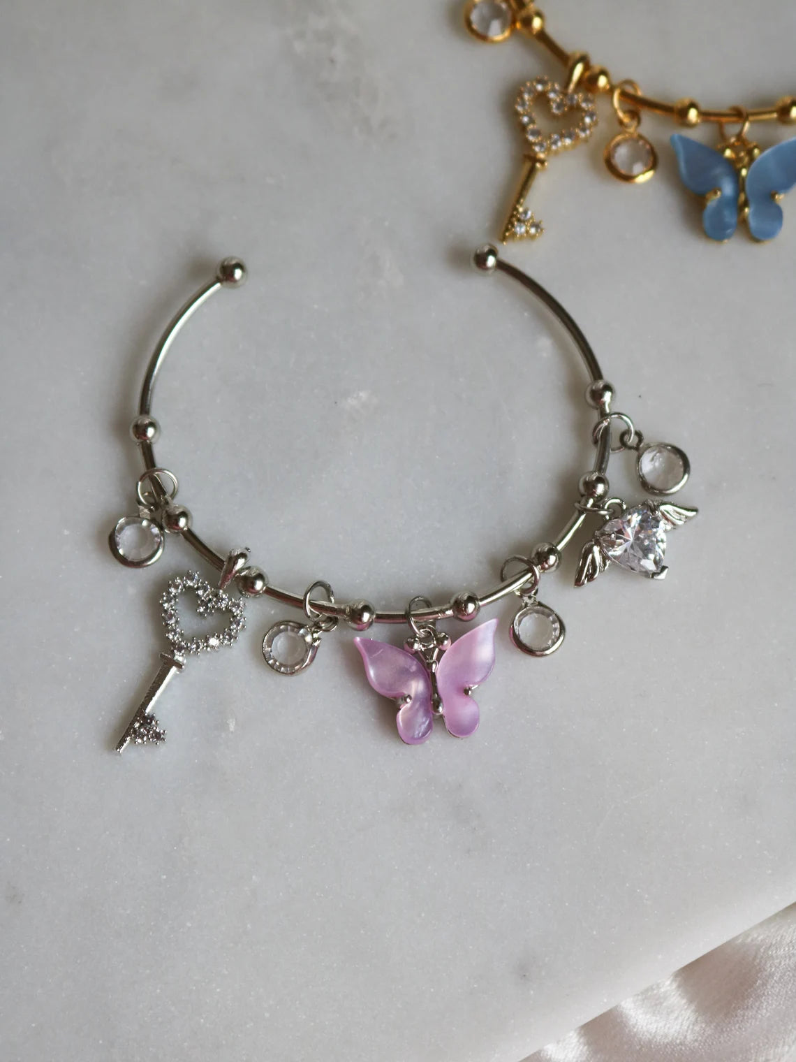 The Diaries Bracelet, Butterfly Heart Charm Bracelet