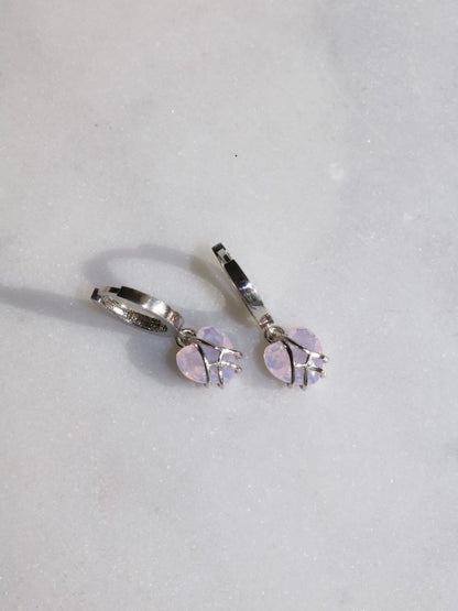 Diamond Chateau Heart Earrings, 925 Sterling Silver