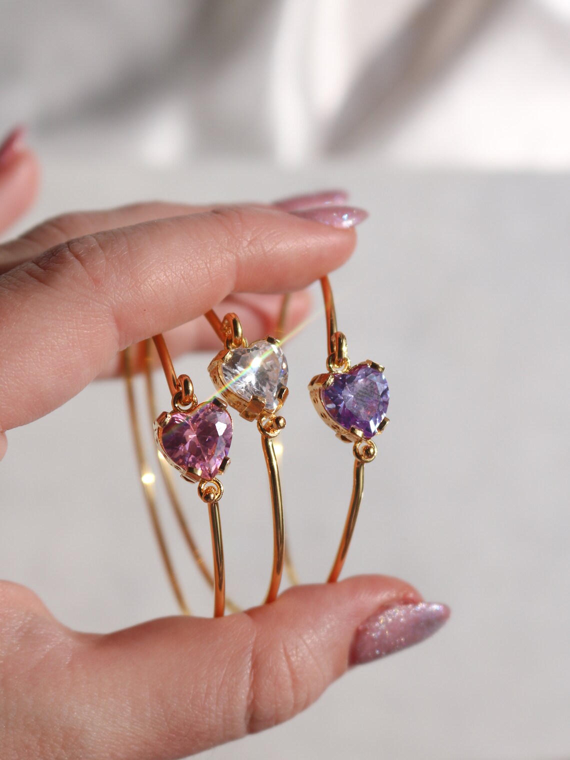 Prenses Kalp Bileklik, Pirinç Dostluk Kalp Bileklik, Altın Kaplama 