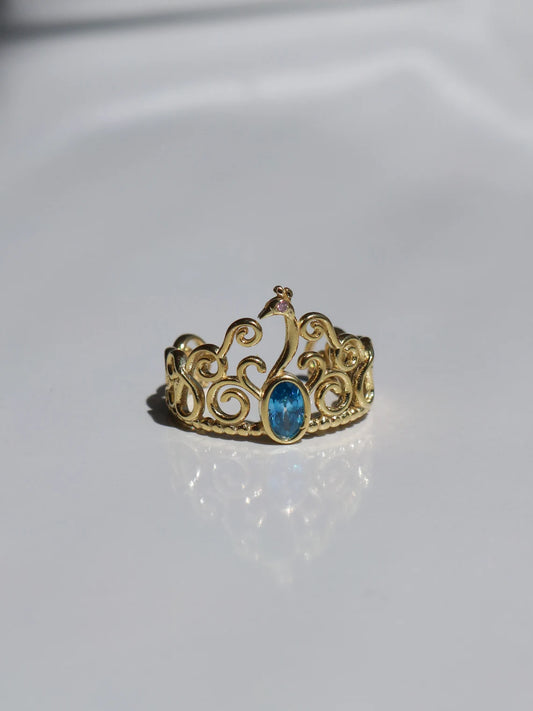 Princess Rosella Crown Ring, Island Ring, 925 Sterling Silver