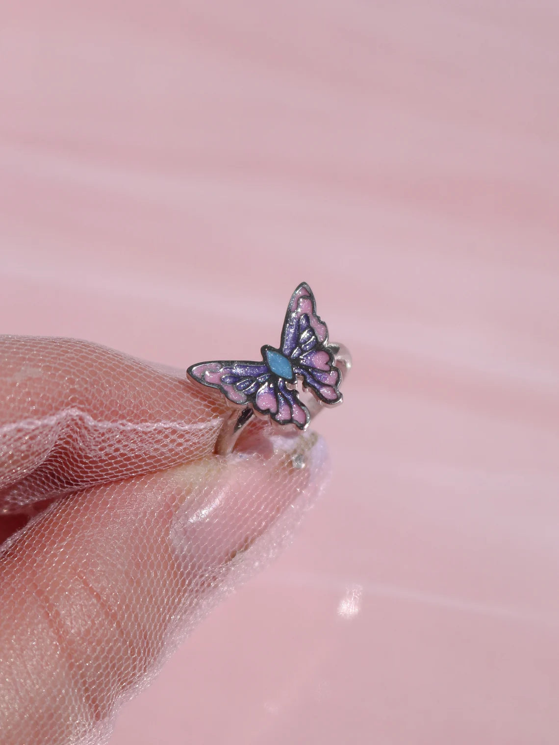 Fairy Elina Butterfly Ring, Mermaid Ring, 925 Sterling Silver