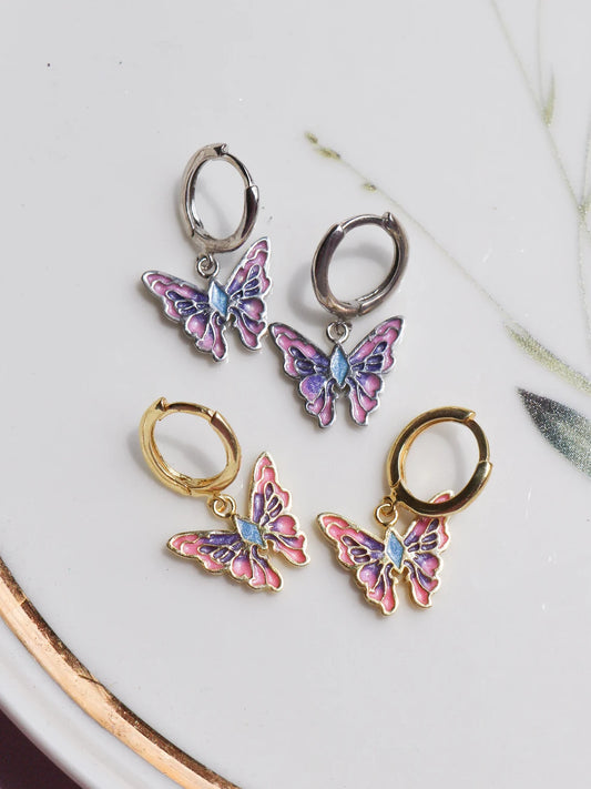 Fairy Elina Butterfly Earring, Mermaid Earrings, 925 Sterling Silver