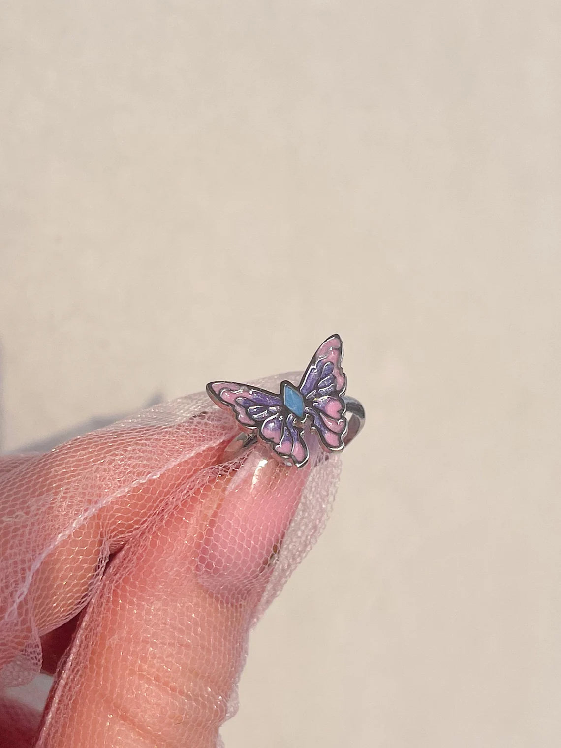 Fairy Elina Butterfly Ring, Mermaid Ring, 925 Sterling Silver