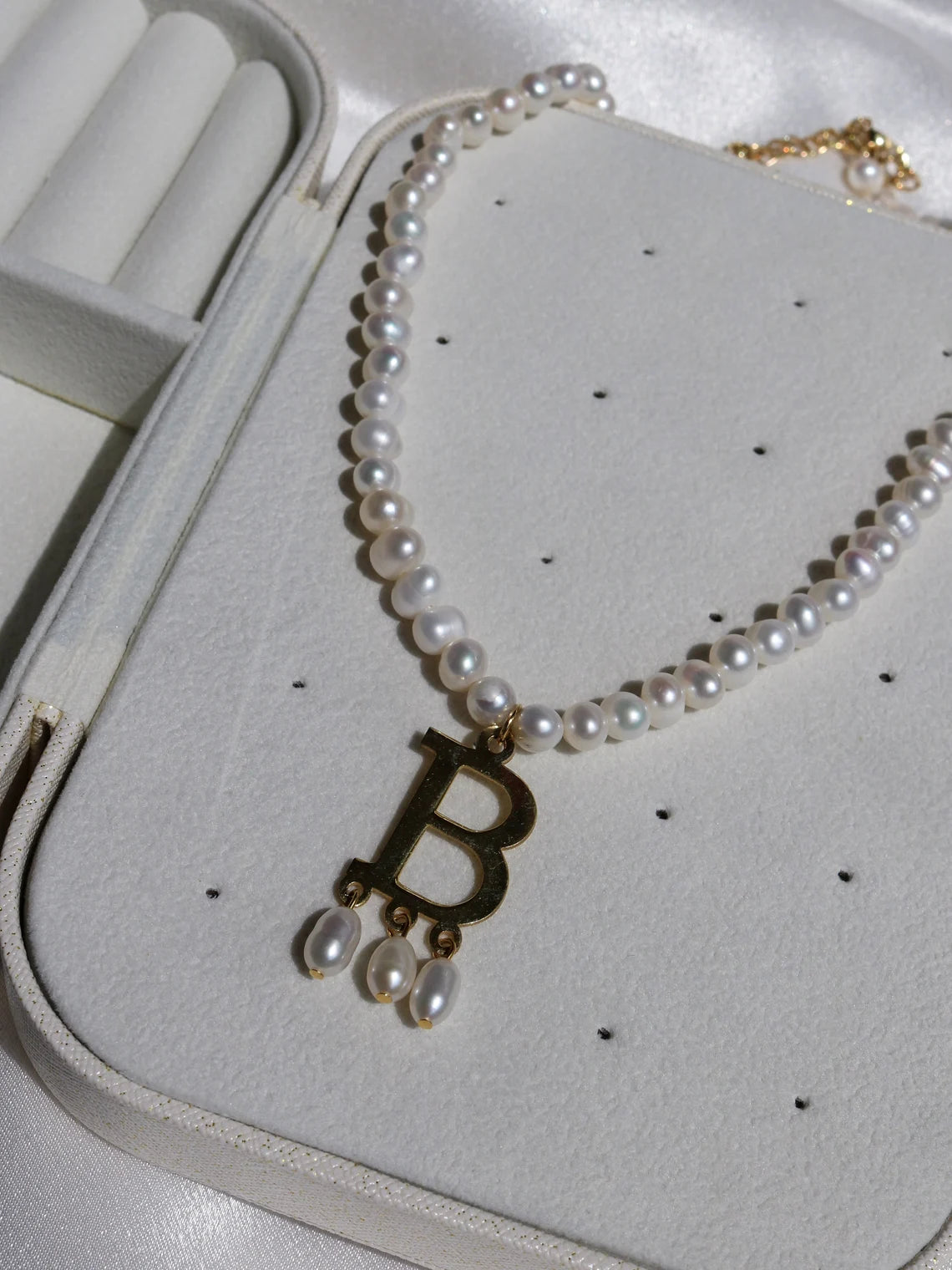 Anne Boleyn Letter Pearl Necklace, Vintage Initial Customized Necklace