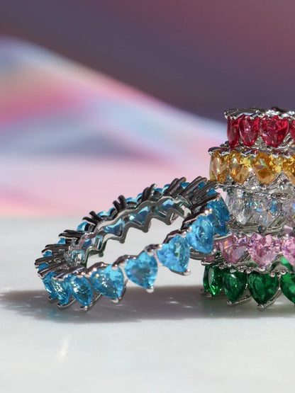 Çoklu Kalp Renkli Yüzük