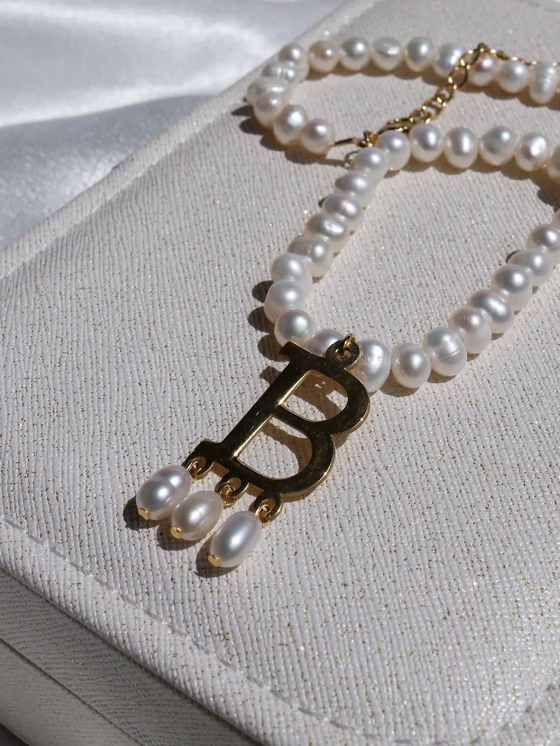 Anne Boleyn Letter Pearl Necklace, Vintage Initial Customized Necklace