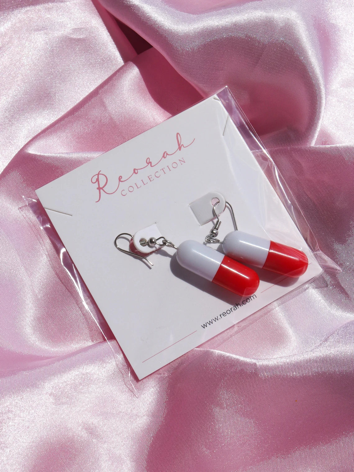 Pill Shape Lipstick Earrings, Pill Earrings