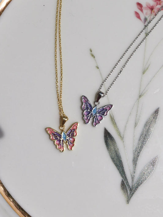 Fairy Elina Butterfly Necklace, Mermaid Necklace, 925 Sterling Silver