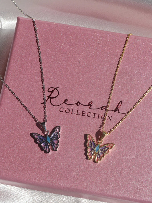 Fairy Elina Butterfly Necklace, Mermaid Necklace, 925 Sterling Silver