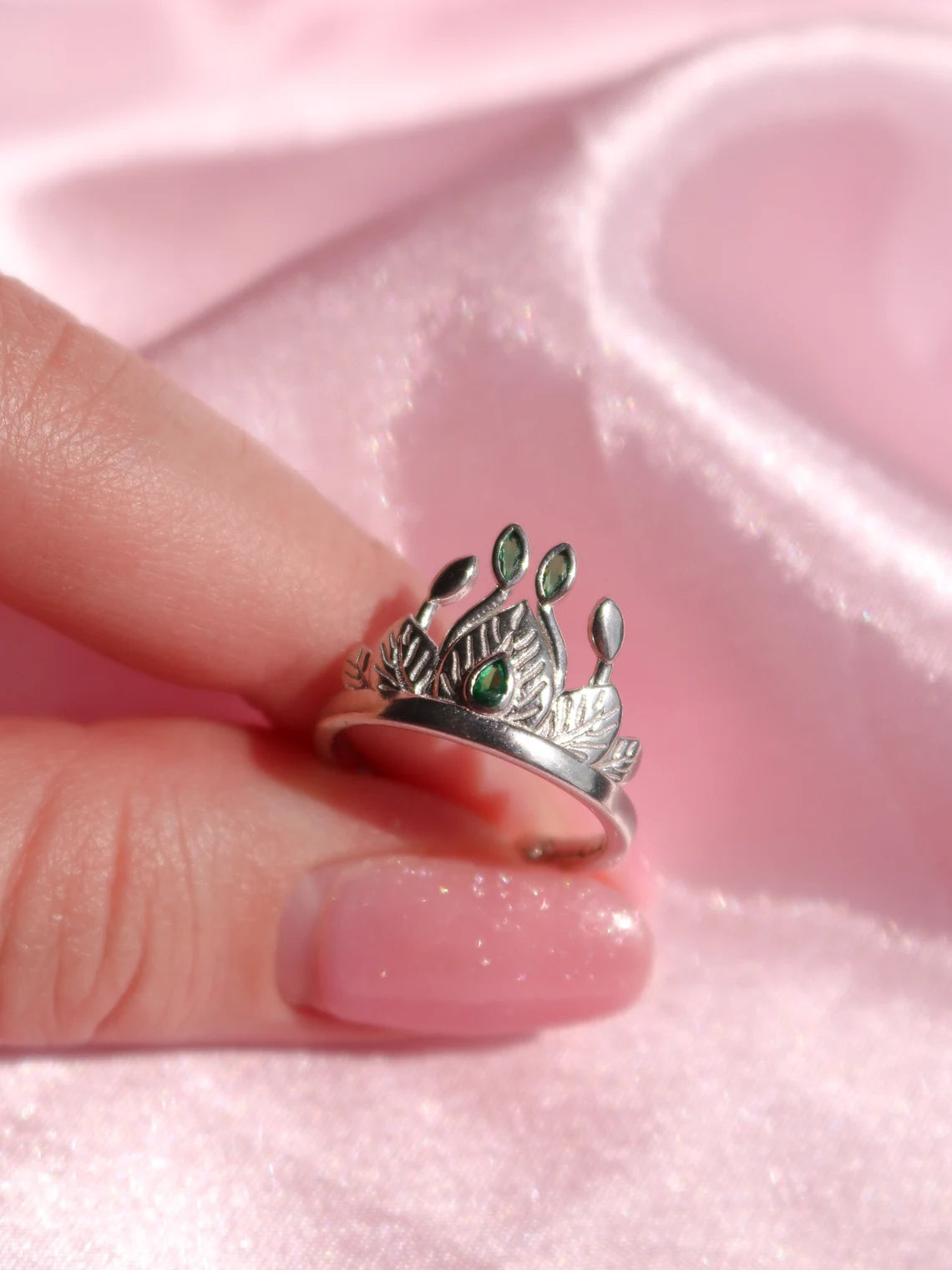 Princess Tiana Crown Ring, Frog Ring, 925 Sterling Silver