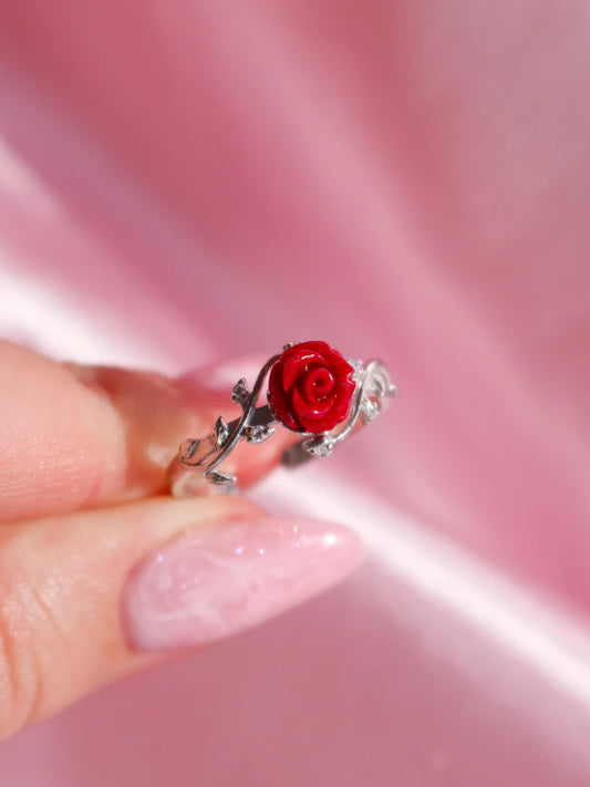 Belle The Beauty Rose Ring, 925 Sterling Silver