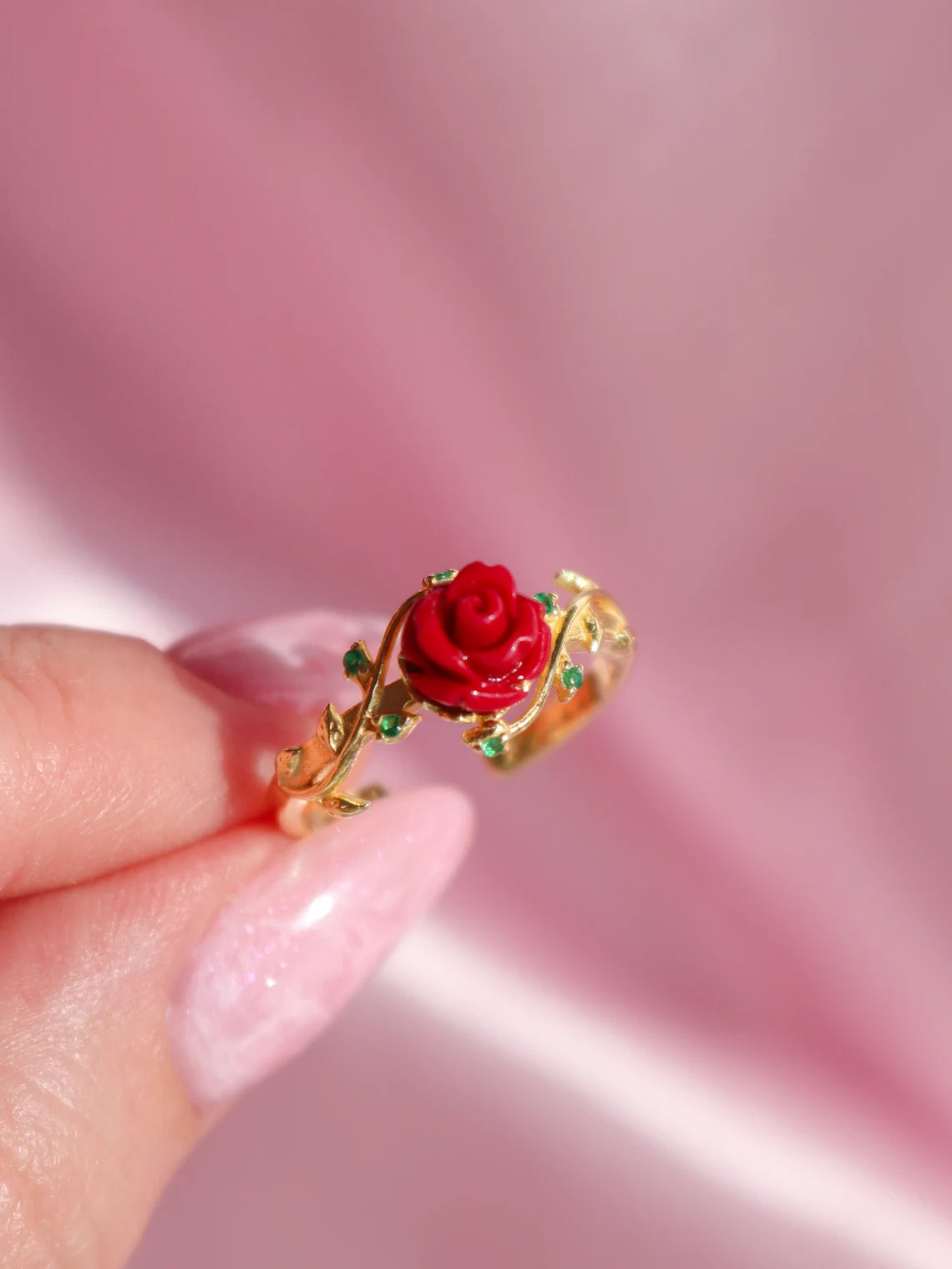 Belle The Beauty Rose Ring, 925 Sterling Silver