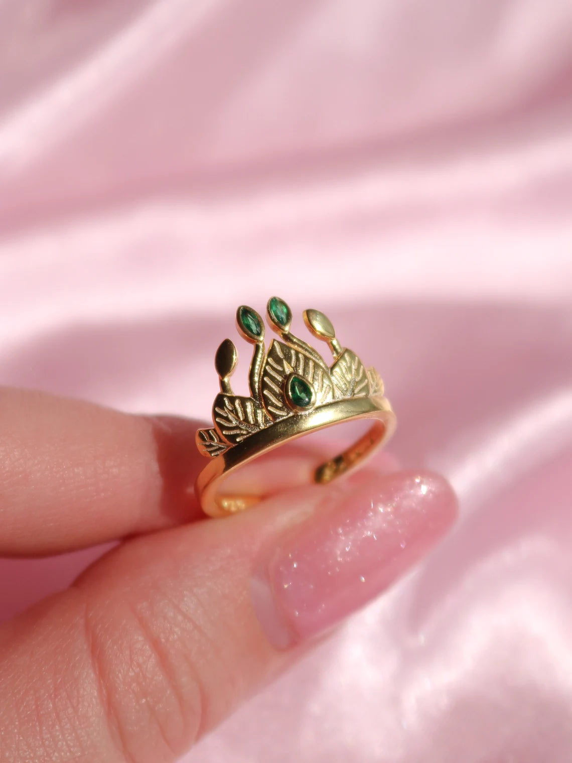 Princess Tiana Crown Ring, Frog Ring, 925 Sterling Silver