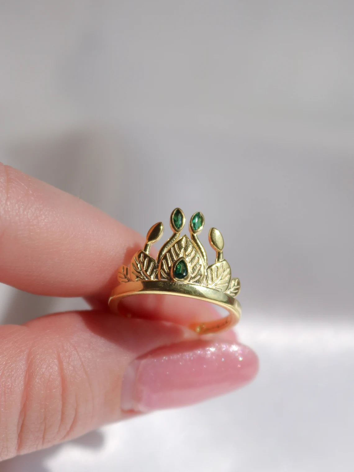 Princess Tiana Crown Ring, Frog Ring, 925 Sterling Silver